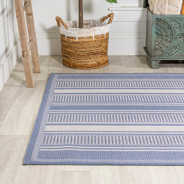 Haynes Modern Double Stripe Indoor/outdoor Area Rug